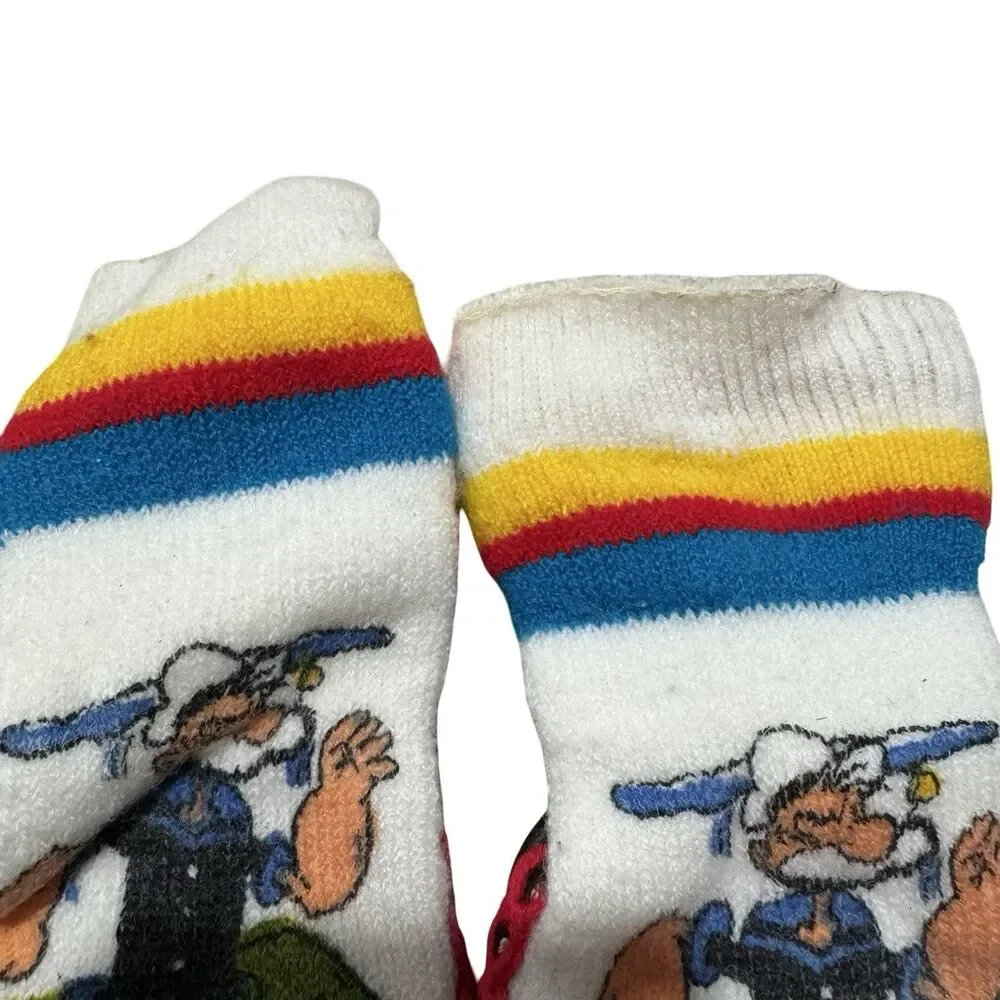 Vintage 70s Popeye The Sailer Man Shoes Slippers Size 4/5 Toddler Adorable